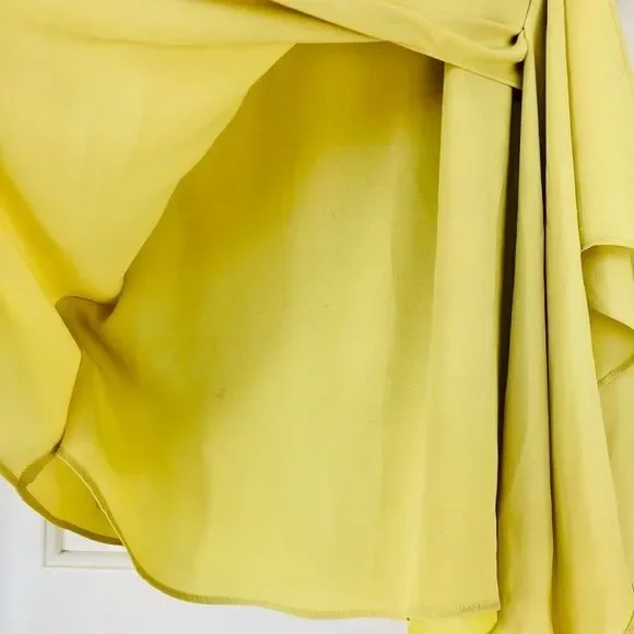 BCBGMAXAZRIA Mina Dark Lime One Shoulder Mini Dress - Picture 9 of 15